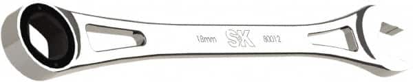 SK - 18mm 6 Point Combination Wrench - 11-1/2" OAL, Steel, Full Polish Finish - Exact Tooling