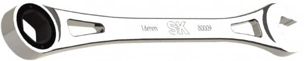 SK - 16mm 6 Point Combination Wrench - 10.38" OAL, Steel, Full Polish Finish - Exact Tooling
