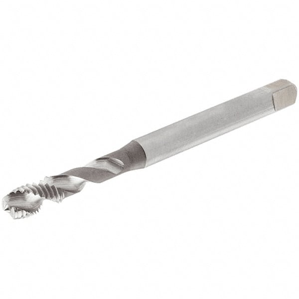 Iscar - #4-40 UNC 3 Flute 2B Modified Bottoming Spiral Flute Tap - Cobalt, Uncoated, 56mm OAL, Right Hand Flute, Right Hand Thread, Series TPS UNC - Exact Tooling