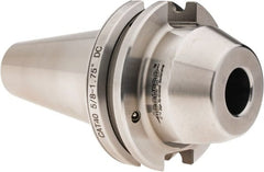 Accupro - CAT40 Dual Contact Taper Shank 5/8" Hole End Mill Holder/Adapter - 1-21/32" Nose Diam, 1-3/4" Projection, Through-Spindle & DIN Flange Coolant - Exact Tooling