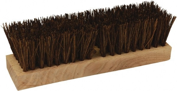 O-Cedar - 2" Bristle Length, Palmyra Deck Scrub Brush - 10" Long x 3" Wide Head, 10" OAL, Black, Wood Block - Exact Tooling