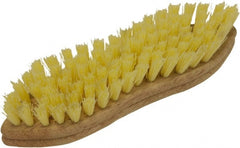 O-Cedar - 1" Bristle Length, Tampico Scrub Brush - 11" Long x 3" Wide Head, 11" OAL, Beige, Wood Block - Exact Tooling