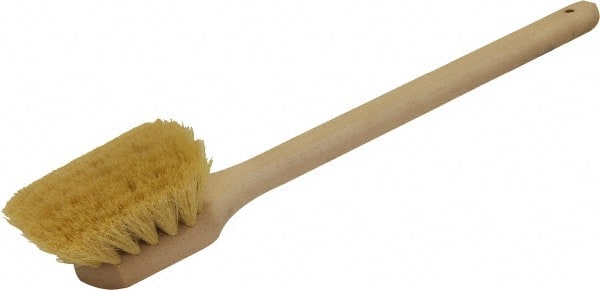 O-Cedar - 2" Bristle Length, Tampico Utility Scrub Brush - 20" Long x 3" Wide Head, 20" OAL, Beige, Wood Block - Exact Tooling