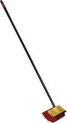 O-Cedar - 2" Bristle Length, Polypropylene Scrub Brush - 10" Long x 5" Wide Head, 10" OAL, Red, Plastic Block - Exact Tooling
