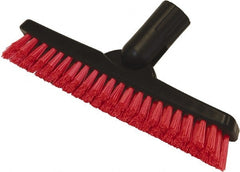 O-Cedar - 1-1/2" Bristle Length, Polyester Utility Scrub Brush - 9" Long x 1-1/2" Wide Head, 9" OAL, Red, Plastic Block - Exact Tooling