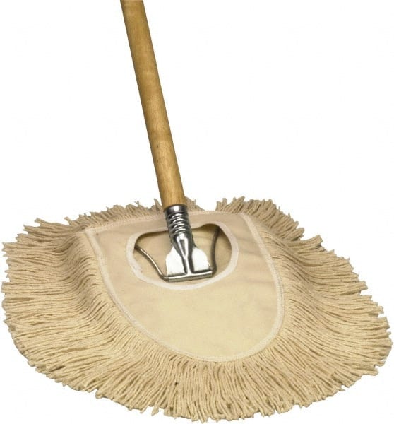 O-Cedar - 54" Long x 8-1/2" Wide Metal & Wood Dust Mop Frame & Handle - Beige, Gray & Tan, Slip-On - Exact Tooling