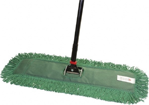 O-Cedar - 60" Long x 24" Wide Cotton & Metal Dust Mop Kit - White, Green & Black, Snap-On - Exact Tooling