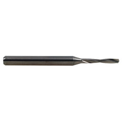‎#64 Dia. × 1/8″ Shank × 0.4″ Flute Length × 1-1/2″ OAL, 11xD, 135°, Uncoated, 2 Flute, External, Round Solid Carbide Drill