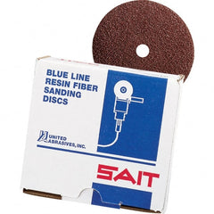 Sait - 4-1/2" Diam 7/8" Hole 36 Grit Fiber Disc - Aluminum Oxide, 11,000 Max RPM - Exact Tooling