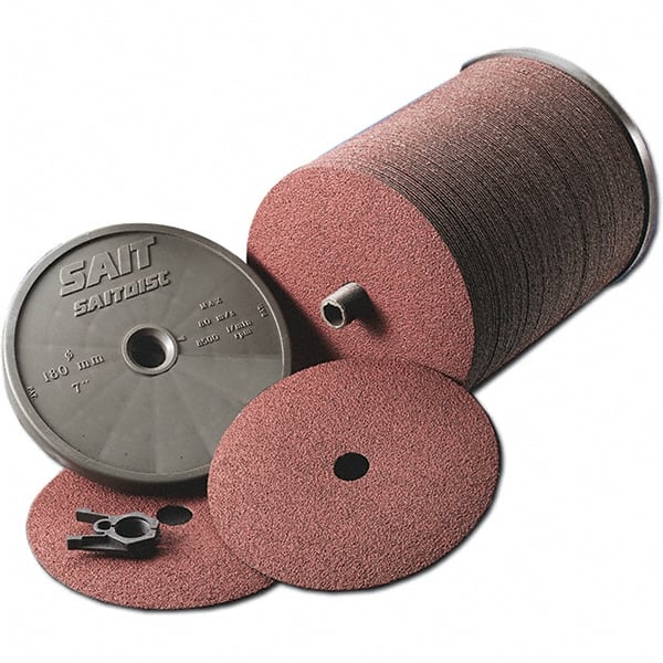 Sait - 7" Diam 7/8" Hole 50 Grit Fiber Disc - Aluminum Oxide, 7,000 Max RPM - Exact Tooling