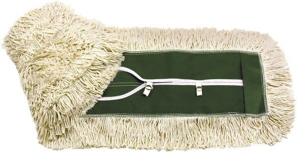O-Cedar - 48" Long x 5" Wide Cotton Dust Mop Head - Key-Slot Snaps, Launderable - Exact Tooling
