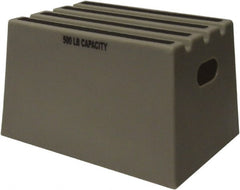 Diversified Plastics - 11-3/4" High x 13-5/8" Wide x 19-1/4" Deep, Gray Step Stool - 500 Lb Capacity - Exact Tooling