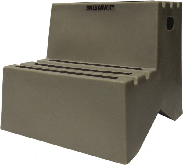 Diversified Plastics - 19-1/2" High x 18-1/8" Wide x 24-1/2" Deep, Gray Step Stool - 500 Lb Capacity - Exact Tooling