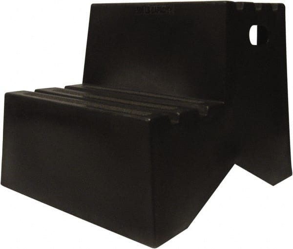 Diversified Plastics - 19-1/2" High x 18-1/8" Wide x 24-1/2" Deep, Black Step Stool - 500 Lb Capacity - Exact Tooling