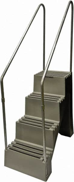Diversified Plastics - 4 Steps, 6' 1-1/2"' High, Polypropylene Step Stand - 500 Lb Load Capacity, 22" Base Width - Exact Tooling