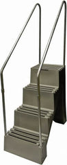 Diversified Plastics - 4 Steps, 6' 1-1/2"' High, Polypropylene Step Stand - 500 Lb Load Capacity, 22" Base Width - Exact Tooling