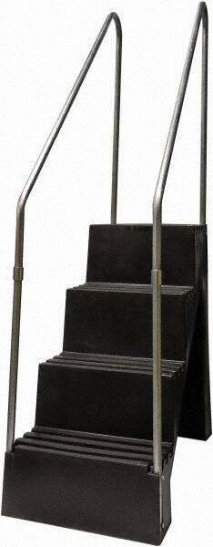 Diversified Plastics - 4 Steps, 6' 1-1/2"' High, Polypropylene Step Stand - 500 Lb Load Capacity, 22" Base Width - Exact Tooling