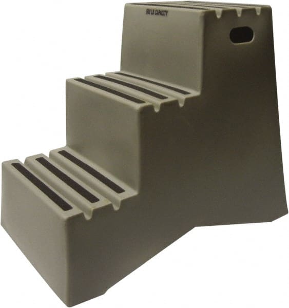 Diversified Plastics - 3 Steps, 2' 5-1/2"' High, Polypropylene Step Stand - 500 Lb Load Capacity, 22-1/2" Base Width - Exact Tooling