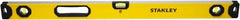 Stanley - Magnetic 48" Long 3 Vial Box Beam Level - Aluminum, Yellow, 1 Level & 2 Plumb Vials - Exact Tooling
