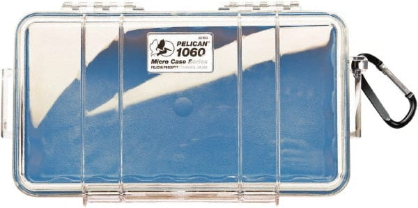 Pelican Products, Inc. - 5-9/16" Wide x 2-5/8" High, Clamshell Hard Case - Clear/Blue, Polycarbonate - Exact Tooling