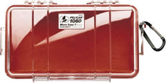 Pelican Products, Inc. - 5-9/16" Wide x 2-5/8" High, Clamshell Hard Case - Clear/Red, Polycarbonate - Exact Tooling