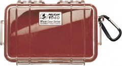 Pelican Products, Inc. - 5-1/16" Wide x 2-1/8" High, Clamshell Hard Case - Clear/Red, Polycarbonate - Exact Tooling