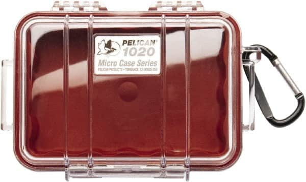 Pelican Products, Inc. - 4-3/4" Wide x 2-1/8" High, Clamshell Hard Case - Clear/Red, Polycarbonate - Exact Tooling