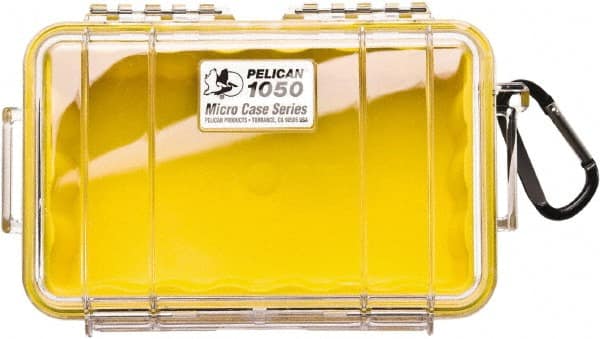 Pelican Products, Inc. - 5-1/16" Wide x 3-1/8" High, Clamshell Hard Case - Clear/Yellow, Polycarbonate - Exact Tooling