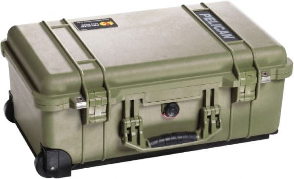 Pelican Products, Inc. - 13-13/16" Wide x 9" High, Clamshell Hard Case - Olive, Plastic - Exact Tooling