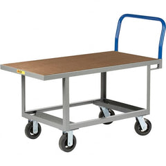 Little Giant - 2,000 Lb Capacity Steel Platform Truck - Steel Deck, 24" OAW, 60" Platform Length, Mold On Rubber Casters - Exact Tooling