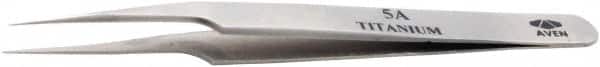 Aven - 4-1/2" OAL 5-SA Precision Tweezers - Straight, High Precision Tips - Exact Tooling
