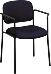 Basyx - Fabric Navy Stacking Chair - Black Frame, 23-1/4" Wide x 21" Deep x 32-3/4" High - Exact Tooling