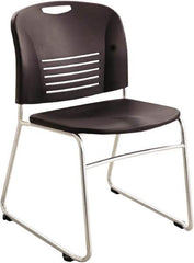 Safco - Plastic Black Stacking Chair - Silver Frame, 22-1/2" Wide x 19-1/2" Deep x 32-1/2" High - Exact Tooling