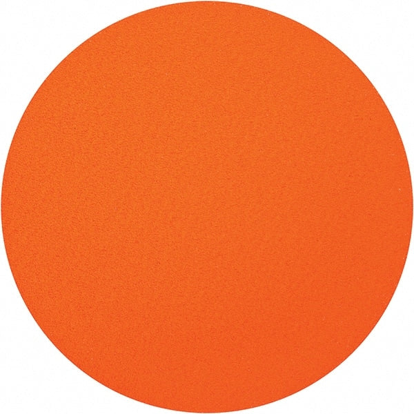 Norton - 12" Diam, 80 Grit Ceramic Adhesive PSA Disc - Coarse Grade, Orange, Y Weighted Backing, Flexible - Exact Tooling