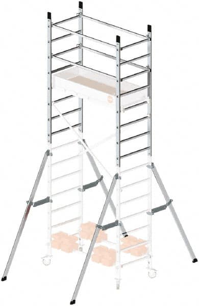 Hailo - Upper 7 Ft. Section Narrow Span Scaffolding - 5 Ft. Long, 441 Lbs. per Sq. Ft. Duty Rating - Exact Tooling