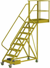 TRI-ARC - 122" 8 Step Configurable Cantilever Ladder - Unsupported, 300 Lb Capacity, 80" Platform Height, 30" Base Width x 99" Base Depth, Perforated Tread - Exact Tooling