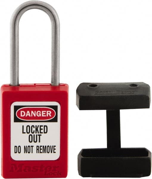 Master Lock - 1.52 Inch Long, Black, TPE Padlock Cover - Compatible with Lockout Padlock and 1/4 Inch Shackle Diameter, Use with S31, S32 and S33 - Exact Tooling