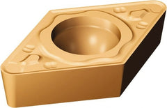 Sandvik Coromant - DCMT32.53 MR Grade 2035 Carbide Turning Insert - TiAlN/TiN Finish, 55° Diamond, 3/8" Inscr Circle, 5/32" Thick, 3/64" Corner Radius - Exact Tooling