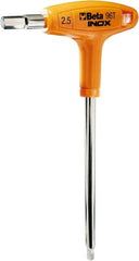 Beta - 3mm Hex, T-Handle Cushion Grip, Hex Key - 6" OAL, Stainless Steel, Metric System of Measurement - Exact Tooling