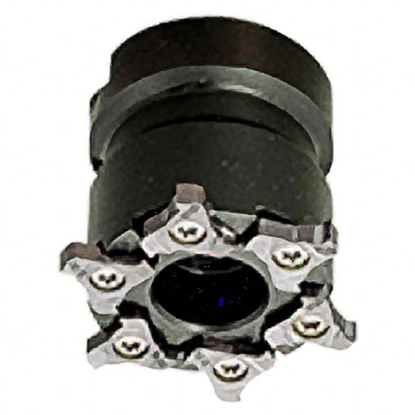 Iscar - Shell Mount B Connection, 0.157" Cutting Width, 63mm Cutter Diam, 22mm Hole Diam, 8 Tooth Indexable Slotting Cutter - TRIB-SM Toolholder, TRI Insert, Right Hand Cutting Direction - Exact Tooling