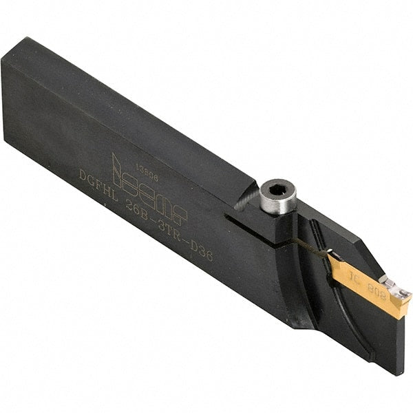 Iscar - 3 to 3.18mm Groove Width, Right Hand Cut, DGFHL Indexable Grooving Blade - DGN-P, DGN-UT/UA, DGN-WP, DGN-Z, DGN/DGNC/DGNM-C, DGN/DGNM-J/JS/JT, DGR/L-C, DGR/L-Z/ZS, DGRC/LC-C Insert Style, Series Do-Grip - Exact Tooling