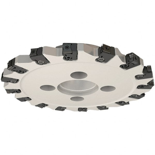 Iscar - Shell Mount B Connection, 0.5512" Cutting Width, 1-1/16" Depth of Cut, 100mm Cutter Diam, 1-1/16" Hole Diam, 6 Tooth Indexable Slotting Cutter - FDN-CALN11 Toolholder, LNHT 1106 PN-N HT, LNHT 1106 PN-R HT Insert - Exact Tooling