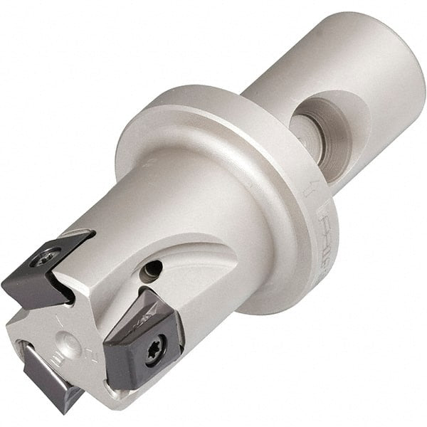 Iscar - 32mm Cut Diam, 12.5mm Max Depth of Cut, 32mm Shank Diam, 250mm OAL, Indexable Square Shoulder Helical End Mill - T490 LN.. Inserts, Cylindrical Shank, 0° Lead Angle, Through Coolant, Series Helitang - Exact Tooling