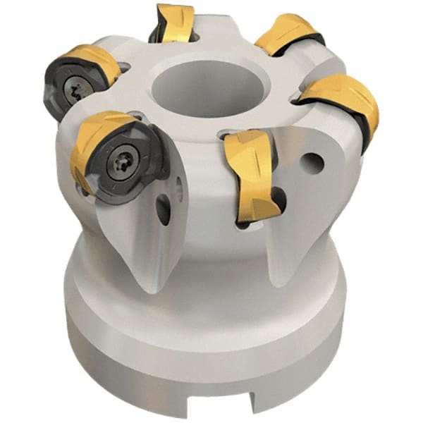 Iscar - 80mm Cut Diam, 6mm Max Depth, 27mm Arbor Hole, 8 Inserts, H606 RXCU 1206-AX.. Insert Style, Indexable Copy Face Mill - H606 FR-12 Cutter Style, 50mm High, Through Coolant, Series Helido - Exact Tooling