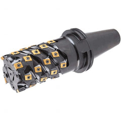 Iscar - 143.6mm Cut Diam, 40mm Arbor Hole, 19mm Max Depth of Cut, 65° Indexable Chamfer & Angle Face Mill - 6 Inserts, T465 LN.T 2212ZN.. Insert, Right Hand Cut, Series Helitang - Exact Tooling