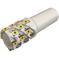 Iscar - 25mm Cut Diam, 30mm Max Depth of Cut, 25mm Shank Diam, 100mm OAL, Indexable Square Shoulder End Mill - T490 LN.. Inserts, Cylindrical Shank, 0° Lead Angle, Through Coolant, Series Helitang - Exact Tooling