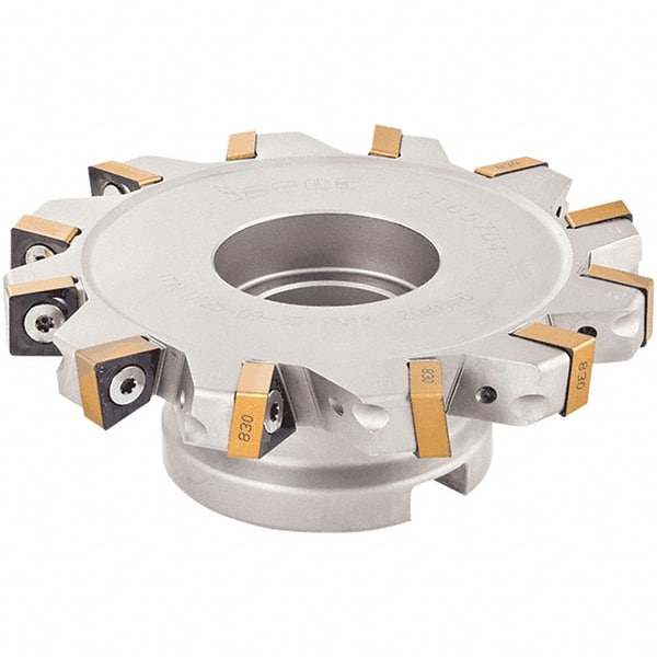 Iscar - Shell Mount B Connection, 0.6299" Cutting Width, 1.2992" Depth of Cut, 125mm Cutter Diam, 1.2598" Hole Diam, 12 Tooth Indexable Slotting Cutter - FDN-XN13 Toolholder, XNMU 13 Insert - Exact Tooling