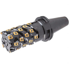 Iscar - 24 Inserts, 80mm Cut Diam, 32mm Arbor Diam, 70mm Max Depth of Cut, Indexable Square-Shoulder Face Mill - 0° Lead Angle, 95mm High, T490 LN.. Insert Compatibility, Through Coolant, Series Helitang - Exact Tooling