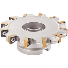 Iscar - Shell Mount B Connection, 0.56" Cutting Width, 1.06" Depth of Cut, 4" Cutter Diam, 1" Hole Diam, 10 Tooth Indexable Slotting Cutter - FDN-XN13 Toolholder, XNMU 13 Insert - Exact Tooling