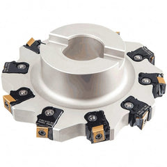 Iscar - Shell Mount B Connection, 0.689" Cutting Width, 1.5354" Depth of Cut, 160mm Cutter Diam, 1.5748" Hole Diam, 10 Tooth Indexable Slotting Cutter - FDN-CALN13 Toolholder, T490 LN.T 1306 Insert - Exact Tooling